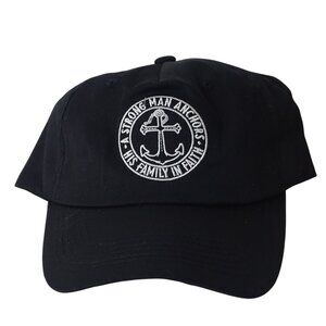 Faith Inspirational Embroidered Black Strap Back Baseball Cap Men One Size